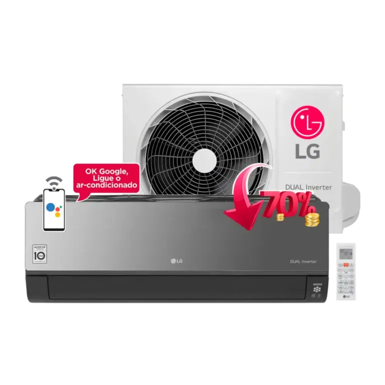 Ar Condicionado Split Hi Wall LG Dual Inverter Voice ArtCool UV Nano +IA 24000 Btus Quente e Frio 220v R-32